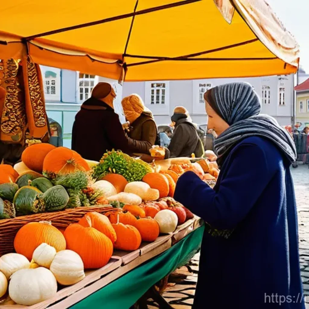 슬로우 푸드 교육을 위한 온라인 강좌 - **Prompt 1: Bustling Polish Farmers' Market in Autumn**
    An intricately detailed image capturing ...