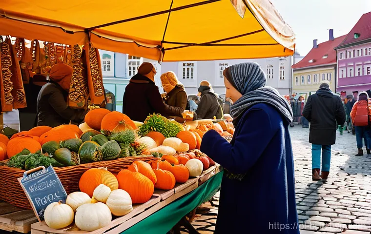 슬로우 푸드 교육을 위한 온라인 강좌 - **Prompt 1: Bustling Polish Farmers' Market in Autumn**
    An intricately detailed image capturing ...