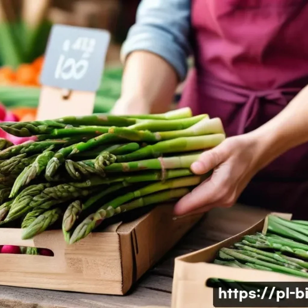 슬로우 푸드 관련 영상 콘텐츠 만들기 - A vibrant outdoor scene of a local Polish farmer’s market in spring, featuring fresh asparagus, radi...